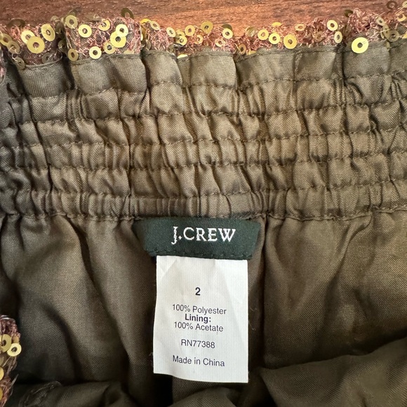 J.Crew all over sequined elastic waist holiday mini skirt in bronze and gold - Picture 5 of 5